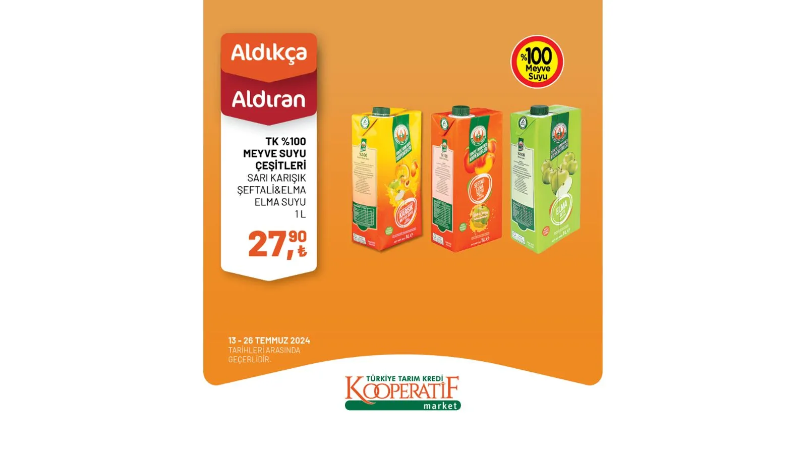 Zeytin, peynir çeşitleri, kaşar peyniri, salça, zeytinyağı, kırmızı mercimek gibi pek çok üründe fiyatların indirimli olduğu Tarım Kredi Market kampanyası yalnızca 13 - 26 Temmuz tarihleri arasında geçerli olacak. Kaçırılmayacak fırsatlar sunan Tarım Kredi Market'in indirimli ürünler listesini sizler için derledik.