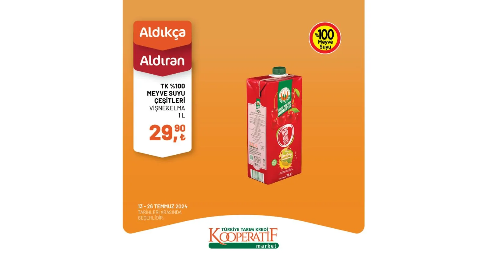 Zeytin, peynir çeşitleri, kaşar peyniri, salça, zeytinyağı, kırmızı mercimek gibi pek çok üründe fiyatların indirimli olduğu Tarım Kredi Market kampanyası yalnızca 13 - 26 Temmuz tarihleri arasında geçerli olacak. Kaçırılmayacak fırsatlar sunan Tarım Kredi Market'in indirimli ürünler listesini sizler için derledik.