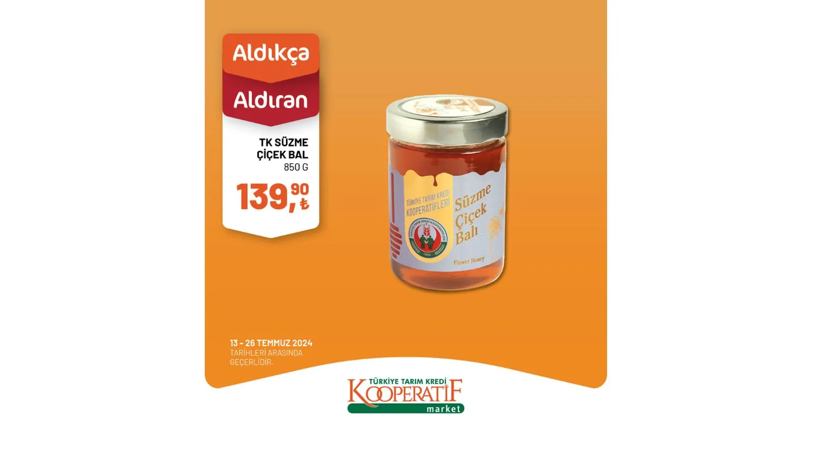 Zeytin, peynir çeşitleri, kaşar peyniri, salça, zeytinyağı, kırmızı mercimek gibi pek çok üründe fiyatların indirimli olduğu Tarım Kredi Market kampanyası yalnızca 13 - 26 Temmuz tarihleri arasında geçerli olacak. Kaçırılmayacak fırsatlar sunan Tarım Kredi Market'in indirimli ürünler listesini sizler için derledik.