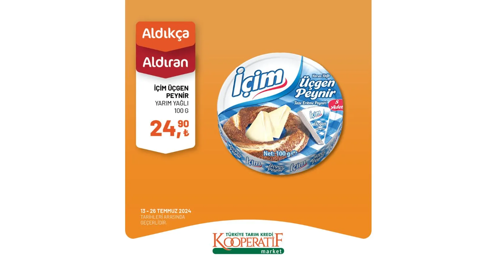 Zeytin, peynir çeşitleri, kaşar peyniri, salça, zeytinyağı, kırmızı mercimek gibi pek çok üründe fiyatların indirimli olduğu Tarım Kredi Market kampanyası yalnızca 13 - 26 Temmuz tarihleri arasında geçerli olacak. Kaçırılmayacak fırsatlar sunan Tarım Kredi Market'in indirimli ürünler listesini sizler için derledik.