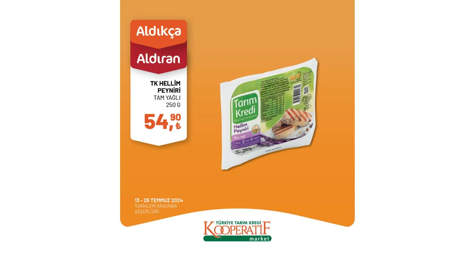 Zeytin, peynir çeşitleri, kaşar peyniri, salça, zeytinyağı, kırmızı mercimek gibi pek çok üründe fiyatların indirimli olduğu Tarım Kredi Market kampanyası yalnızca 13 - 26 Temmuz tarihleri arasında geçerli olacak. Kaçırılmayacak fırsatlar sunan Tarım Kredi Market'in indirimli ürünler listesini sizler için derledik.