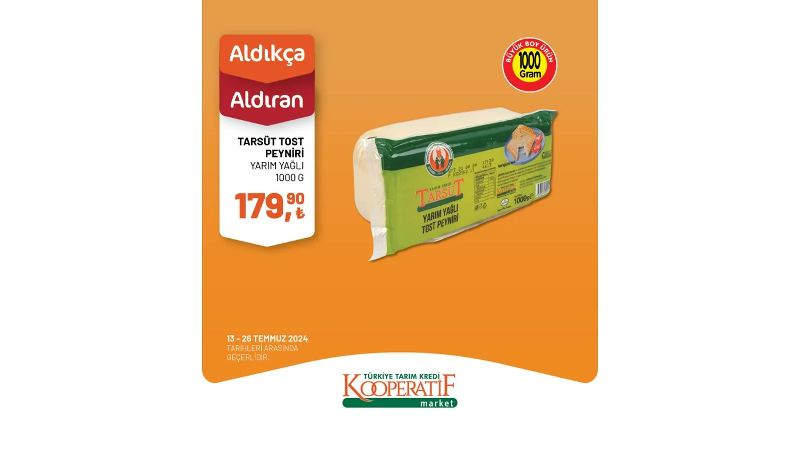 Zeytin, peynir çeşitleri, kaşar peyniri, salça, zeytinyağı, kırmızı mercimek gibi pek çok üründe fiyatların indirimli olduğu Tarım Kredi Market kampanyası yalnızca 13 - 26 Temmuz tarihleri arasında geçerli olacak. Kaçırılmayacak fırsatlar sunan Tarım Kredi Market'in indirimli ürünler listesini sizler için derledik.