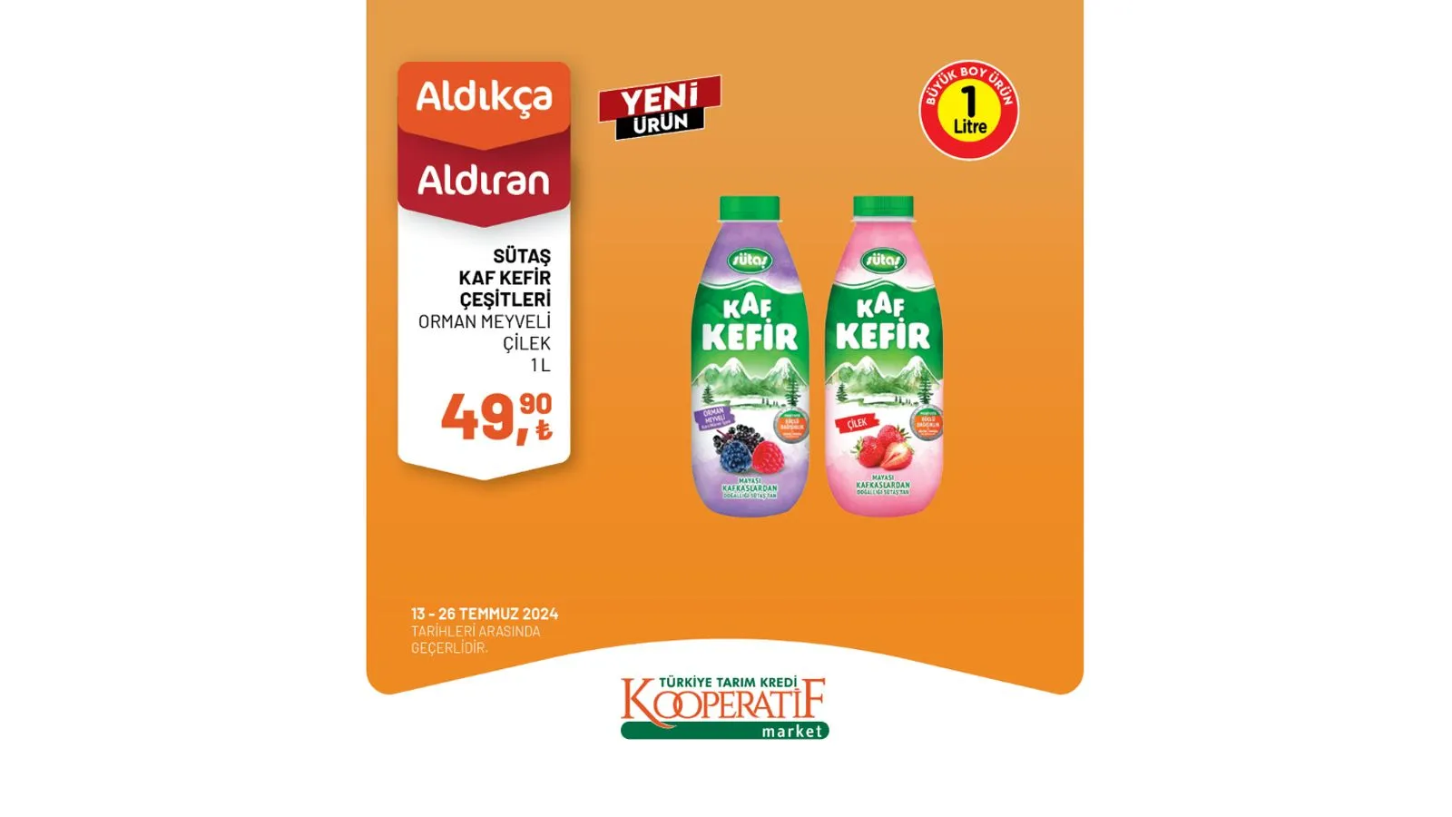 Zeytin, peynir çeşitleri, kaşar peyniri, salça, zeytinyağı, kırmızı mercimek gibi pek çok üründe fiyatların indirimli olduğu Tarım Kredi Market kampanyası yalnızca 13 - 26 Temmuz tarihleri arasında geçerli olacak. Kaçırılmayacak fırsatlar sunan Tarım Kredi Market'in indirimli ürünler listesini sizler için derledik.