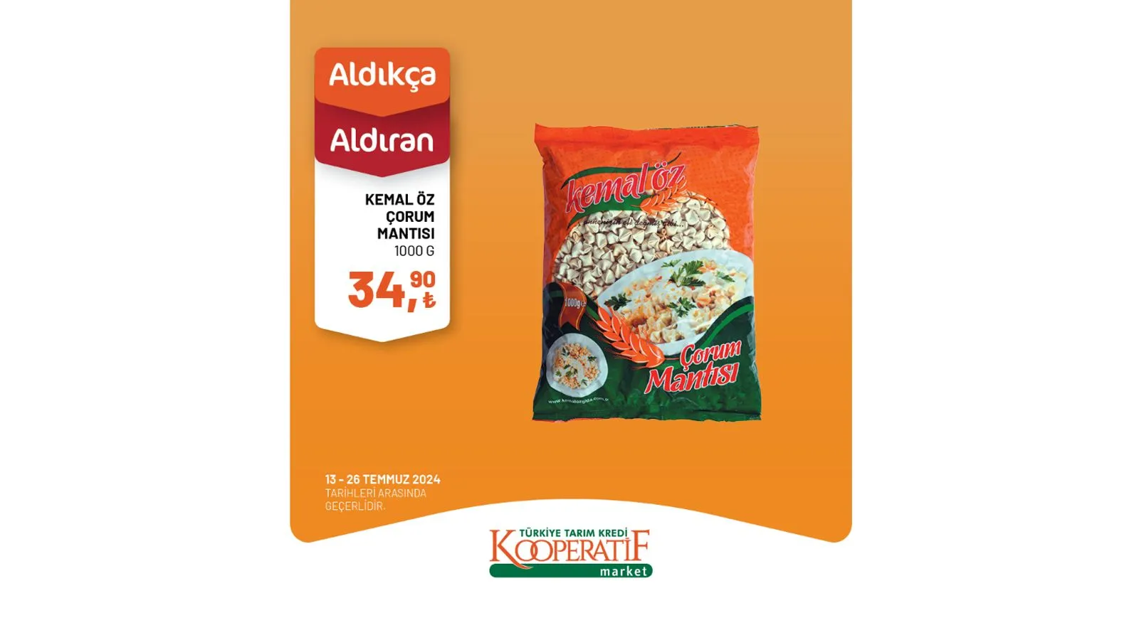 Zeytin, peynir çeşitleri, kaşar peyniri, salça, zeytinyağı, kırmızı mercimek gibi pek çok üründe fiyatların indirimli olduğu Tarım Kredi Market kampanyası yalnızca 13 - 26 Temmuz tarihleri arasında geçerli olacak. Kaçırılmayacak fırsatlar sunan Tarım Kredi Market'in indirimli ürünler listesini sizler için derledik.