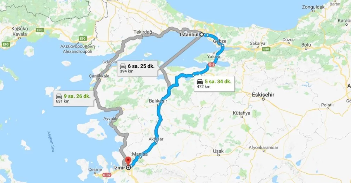 Izmir Istanbul Arasi Kac Km 8