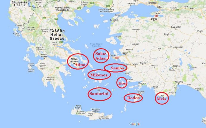 Yunanistan Harita 692X430