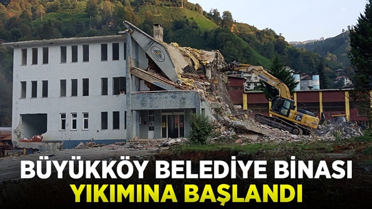 Büyükköy Beldesinde Belediye binası yıkımına başlandı