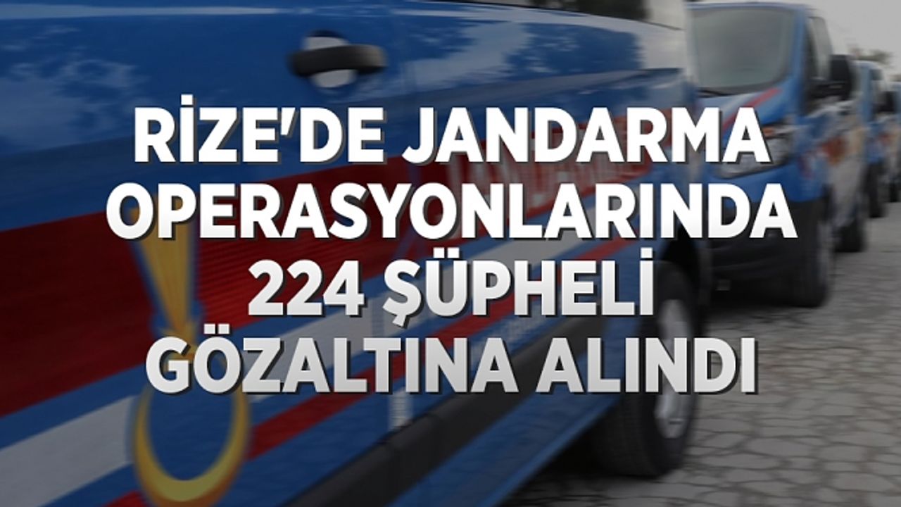 Rize'de jandarma operasyonlarında 224 şüpheli gözaltına alındı