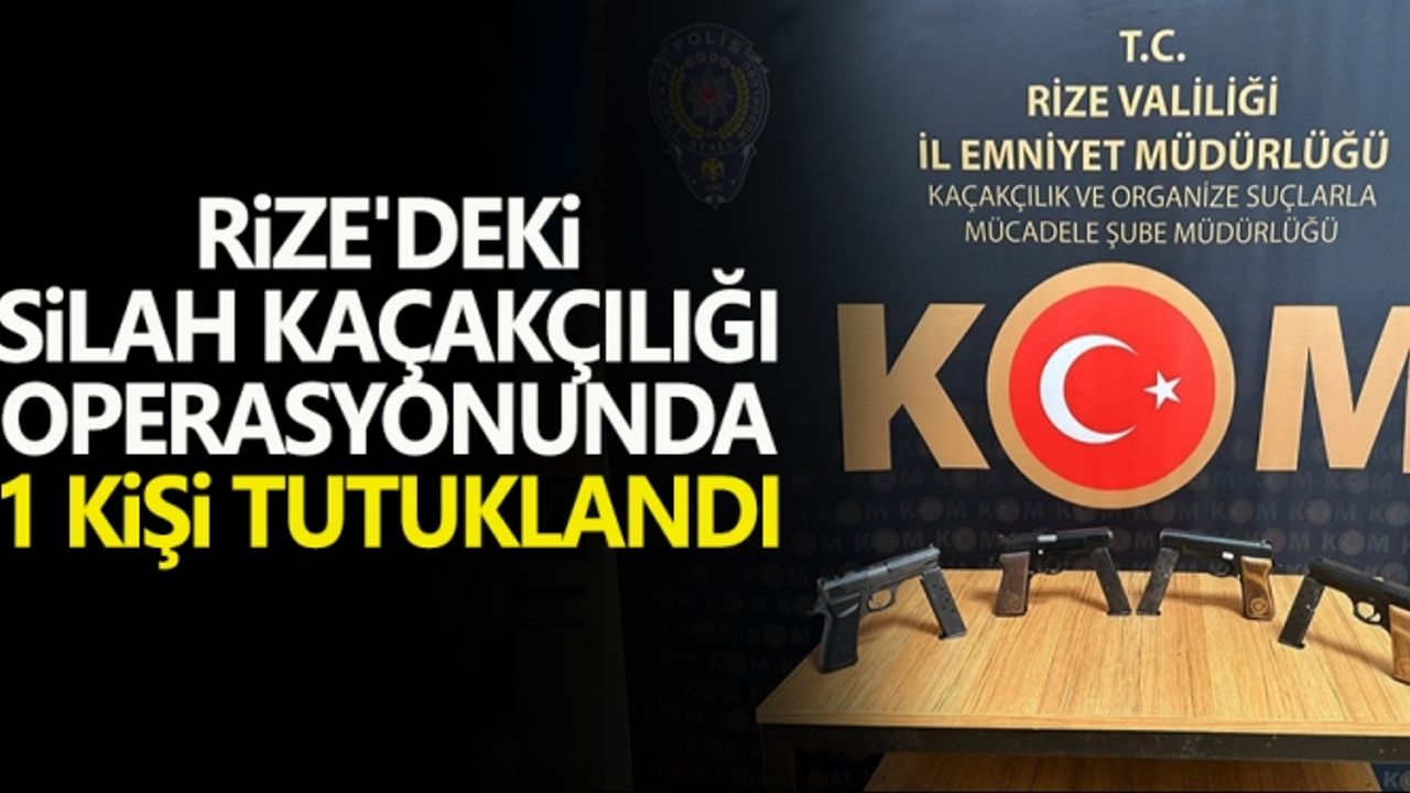 Rize'deki silah kaçakçılığı operasyonunda 1 kişi tutuklandı