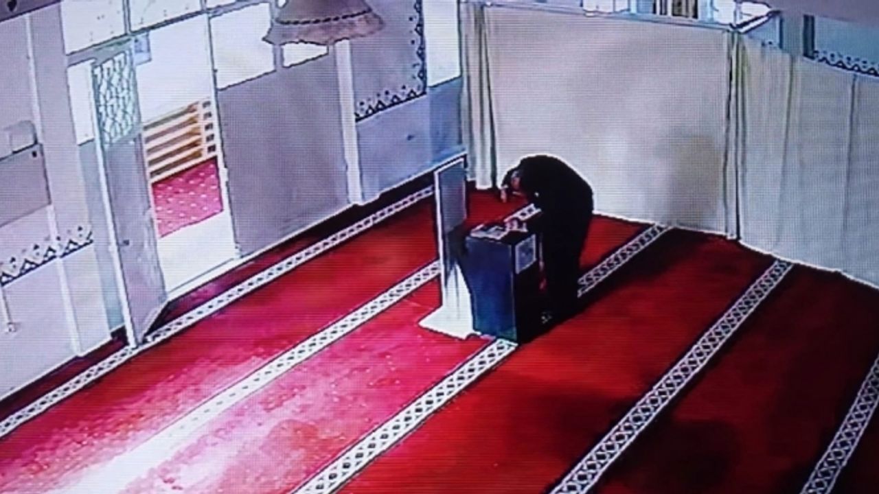 Caminin bağış kutusundan hırsızlık yapan kişi gözaltına alındı