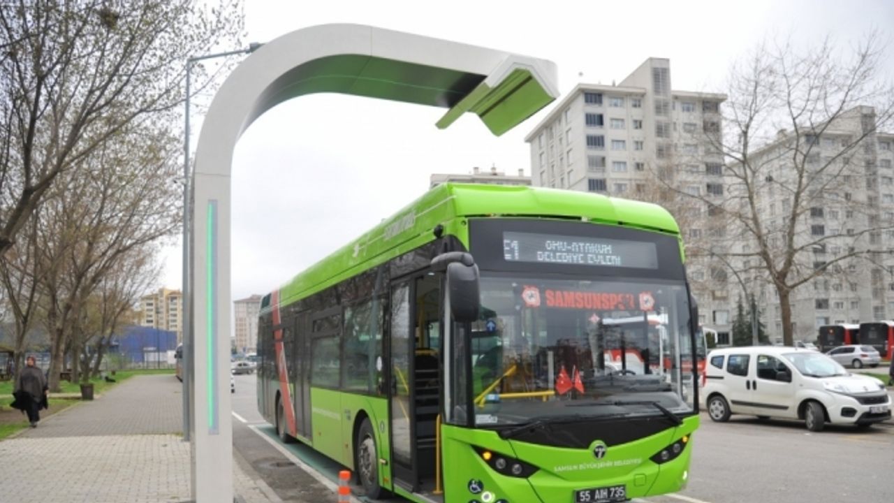 Samsun'da elektrikli otobüsler 7 ayda 700 bin yolcu taşındı