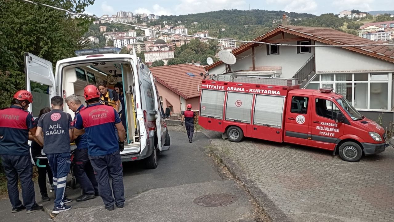 Zonguldak'ta fındık toplarken düşen kadın hastaneye kaldırıldı
