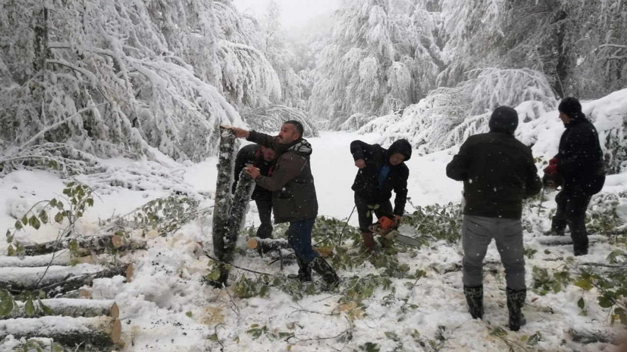 Bolu'da yayla yolunda mahsur kalan 4 kişinin yardımına ormancılar yetişti