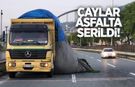 Çayeli’nde seyir halindeki yaş çay kamyonunu görenler şaşırdı!