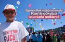 Rize'de lösemiyi yenen 9 yaşındaki çocuk için gökyüzüne balon bırakıldı