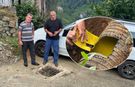 Rize'de su gideri borusuna giren kedi yavrusu, yeri kameralı sistemle belirlenerek kurtarıldı