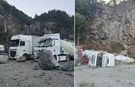 Hopa'da TIR parkında heyelan: 1 ölü