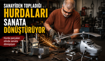 Hurda parçalarını sanata dönüştürüyor
