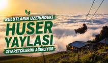 Bulutların üzerindeki Huser Yaylası ziyaretçilerini ağırlıyor