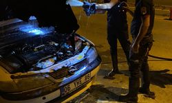 Çorum'da otomobilde çıkan yangın söndürüldü