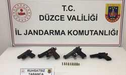 Düzce'de ruhsatsız silah bulunduran 2 zanlı yakalandı