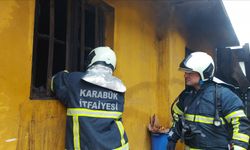 Karabük'te tek katlı müstakil evde çıkan yangın söndürüldü