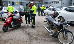 Merzifon'da motosiklet sürücülerine yönelik denetim yapıldı