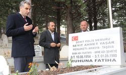 Taşova Kaymakamı Kılıç, şehit polisin ailesi ve mezarını ziyaret etti