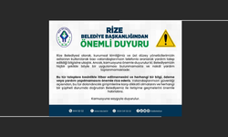 Rize Belediyesinden Önemli Duyuru!