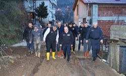 Artvin Valisi Ünsal, heyelan ve taşkın yaşanan Borçka'da incelemelerde bulundu