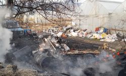 Erbaa'da bahçe yangınında hasar oluştu