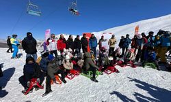 Devlet korumasındaki çocuklar Konaklı Kayak Merkezi'nde kızakla kaydı