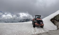 Rize'de yüksek rakımlı yayla yollarında kar temizleme çalışmaları sürüyor