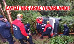 Çayeli'nde araç uçuruma yuvarlandı