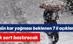 Bugün kar yağması beklenen 7 il açıklandı! Çok sert bastıracak