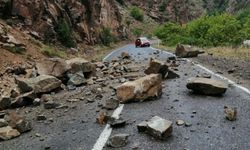 Hopa'da yamaçtan düşen kaya parçaları park halindeki 6 araca zarar verdi