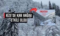 Rize’de Kar yağışı etkili oldu