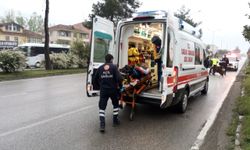 Çarşamba'da devrilen motosikletin sürücüsü yaralandı