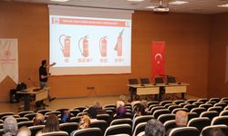 Erzurum'da sağlık çalışanlarına yangın güvenliği eğitimi ve tatbikat düzenlendi