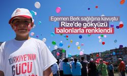 Rize'de lösemiyi yenen 9 yaşındaki çocuk için gökyüzüne balon bırakıldı