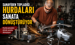 Rize’de usta ellerden hurda sanatı: Helikopter ve tır maketi yapıyor