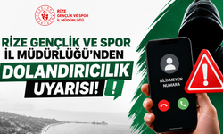 Rize Gençlik ve Spor İl Müdürlüğü'nden dolandırıcılık uyarısı