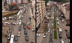 Çayeli’nde Trafik Yoğunluğu Havadan Görüntülendi