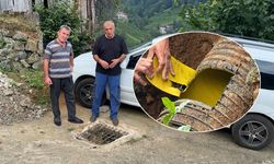 Rize'de su gideri borusuna giren kedi yavrusu, yeri kameralı sistemle belirlenerek kurtarıldı