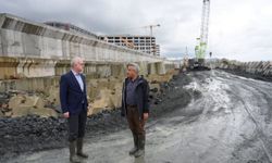 Yoğun Yağış Sonrası Rize Şehir Hastanesi İnşaatında İnceleme