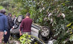 Otomobil ağaca çarparak devrildi: 1 yaralı