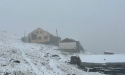 Rize'nin yükseklerine kar yağdı