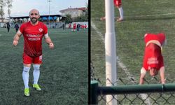 Ordu'da amatör futbolcunun "11 taklalı" gol sevinci