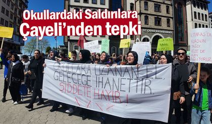 Çayeli’nde “okullarda şiddete hayır” yürüyüşü