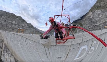 Türkiye'nin en yüksek ikinci barajı Deriner, "halatla atlama" tutkunları için hazır